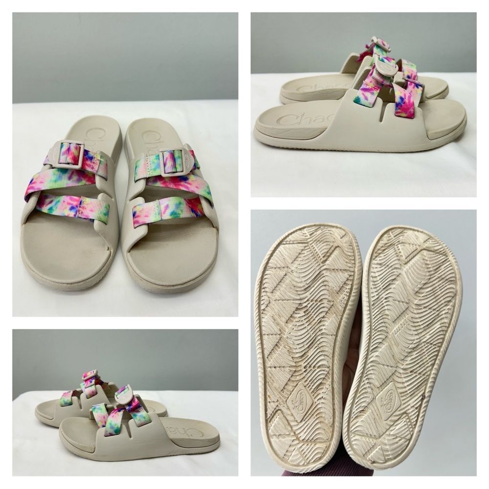 Chaco Chacos Chillos‎ multicolor tie dye sandals youth kids girls junior 4 grey